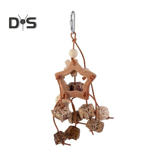 

Цветной подвесной попугай, игрушка для обучения покусыванию и жеванию, ручная работа, качели для птиц из натурального дерева, подвесная музыкальная подвеска для попугая C