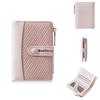 Korean Style Women's Short Wallet with Color Block, Multiple Card Slots, Money Clip, Zipper Coin Purse
