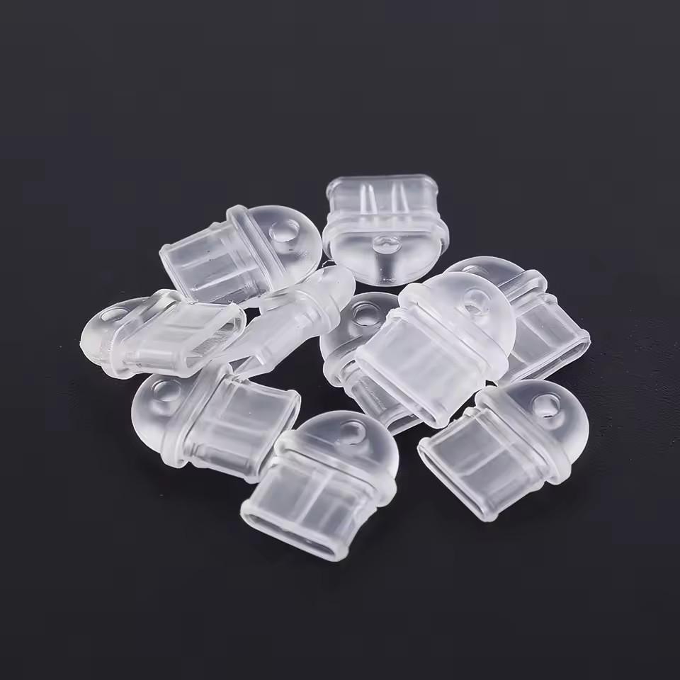 Cell Phone Dust Plugs Type C Charging Port Anti Dust Plug Clear/Black DIY Dustplugs with Hole for iPhone Samsung Xiaomi Honor
