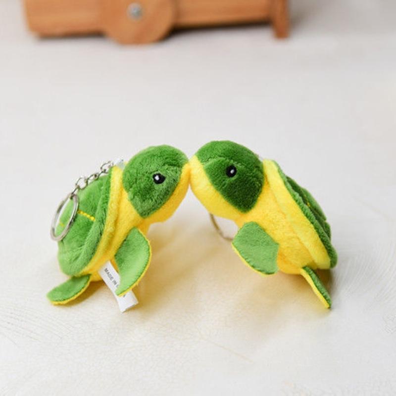 Stuffed Animal Sea Turtle Key Chain Cartoon Turtle Plush Toy Pendant Keyrings Backpack Handbag Charm Keychain Accessories