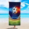 1pc Football Pattern Design Beach Towel, Ultra-fine Fiber Absorbent Beach Towel, Football Field Element Beach Swimming Towel