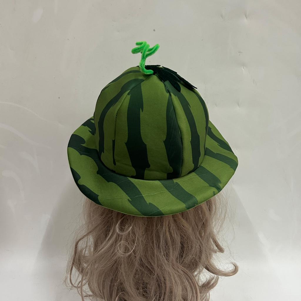 Lovely Watermelon Fisherman Hat Wide Brims Bucket Hat for Adult Unisex Halloween and Music Festival Cosplay Headpiece