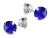 Pendientes de Plata Con Circonitas Azules Para Mujer De Rosca Aros 6 Mm Plata