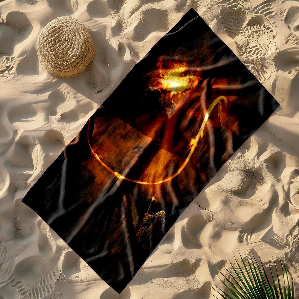 Lord Rings Beach Towel Super Soft Absorbent Comfortable Lightweight Perfect for Traveling Yoga Camping and Swimming