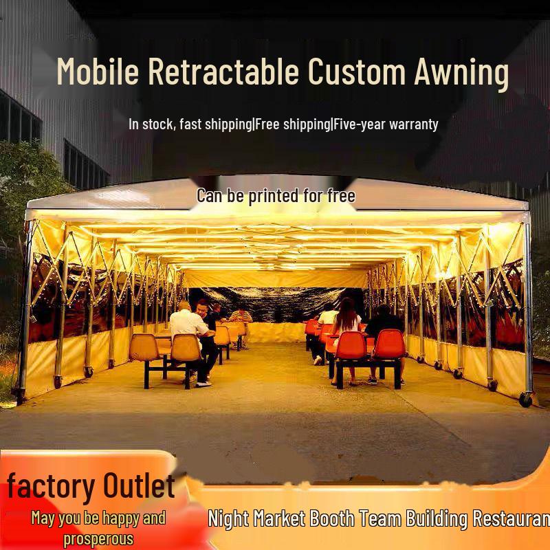 Retractable Awning & Sun Shade for Large Stalls, Warehouses, or Parking Sheds