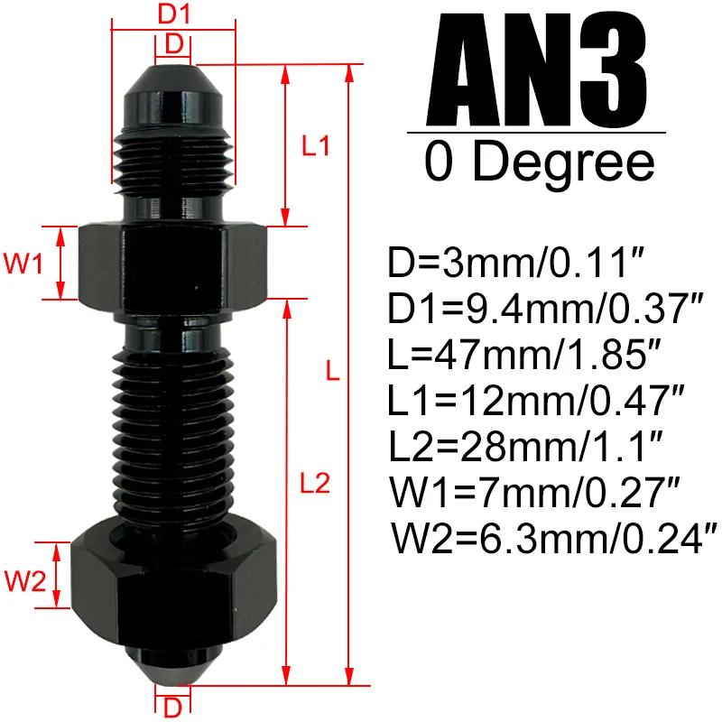 

3AN 4AN 6AN 8AN 10AN 12AN 0 Degree Male To Male Flare Bulkhead Fitting Straight Adapter w/Nut For Tab or Wirewall Aluminum Black AN3