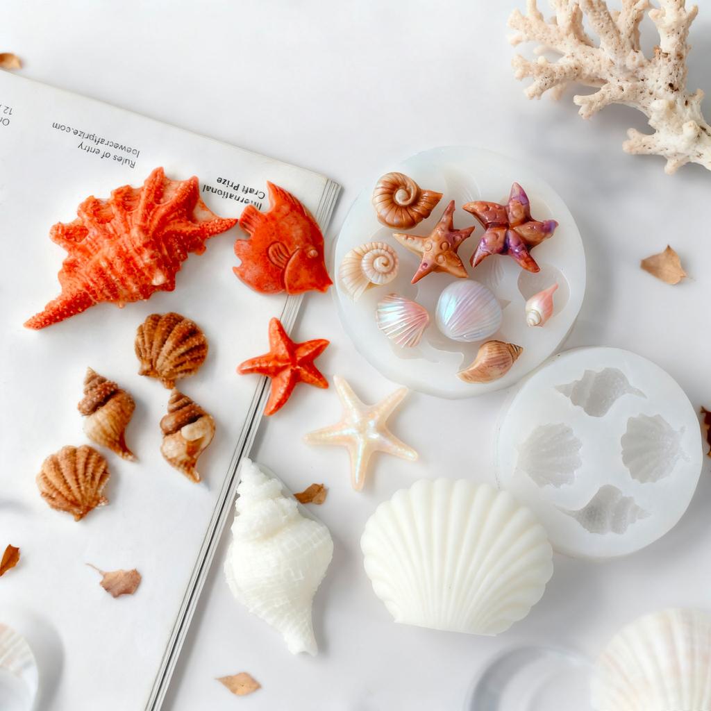 Ocean Series Shell Conch Starfish Silicone Mold DIY Aroma Gypsum Epoxy Resin Mold Handmade Soap Mould