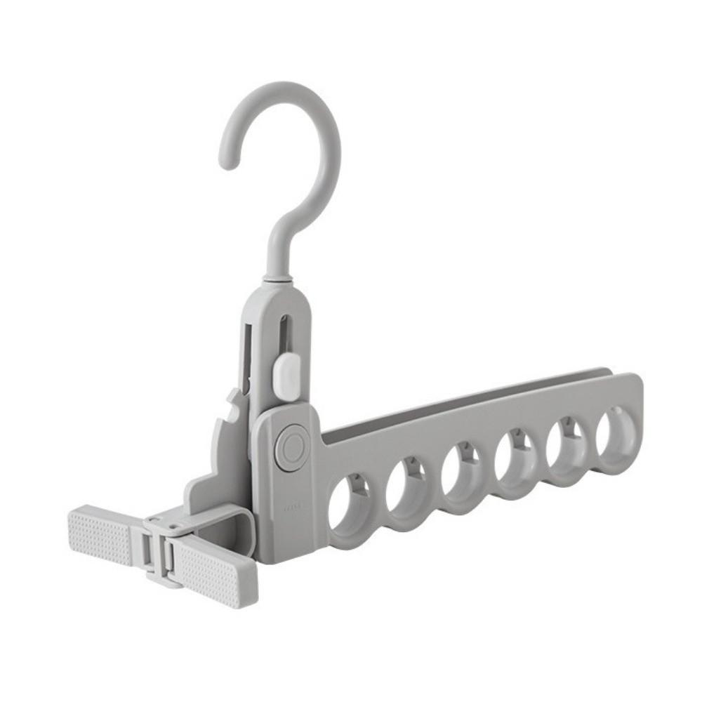 New 6 Hole Clothes Hanger Foldable Plastic Clothing Organizer Lightweight Space Saving Jacket Drying Rack for Outdoor Travel