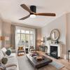 Sofucor 132cm Indoor Ceiling Fan with 3 solid wood blades, silent reversible motor, remote control, including lighting control