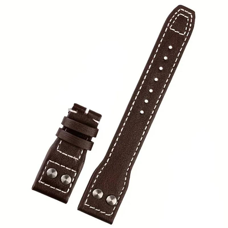 Für IWC Pilot Rindsleder Armband 22mm 21mm 20mm Echtes Leder Uhrenarmband Stahl Faltschließe Schwarzes Armband Zubehör