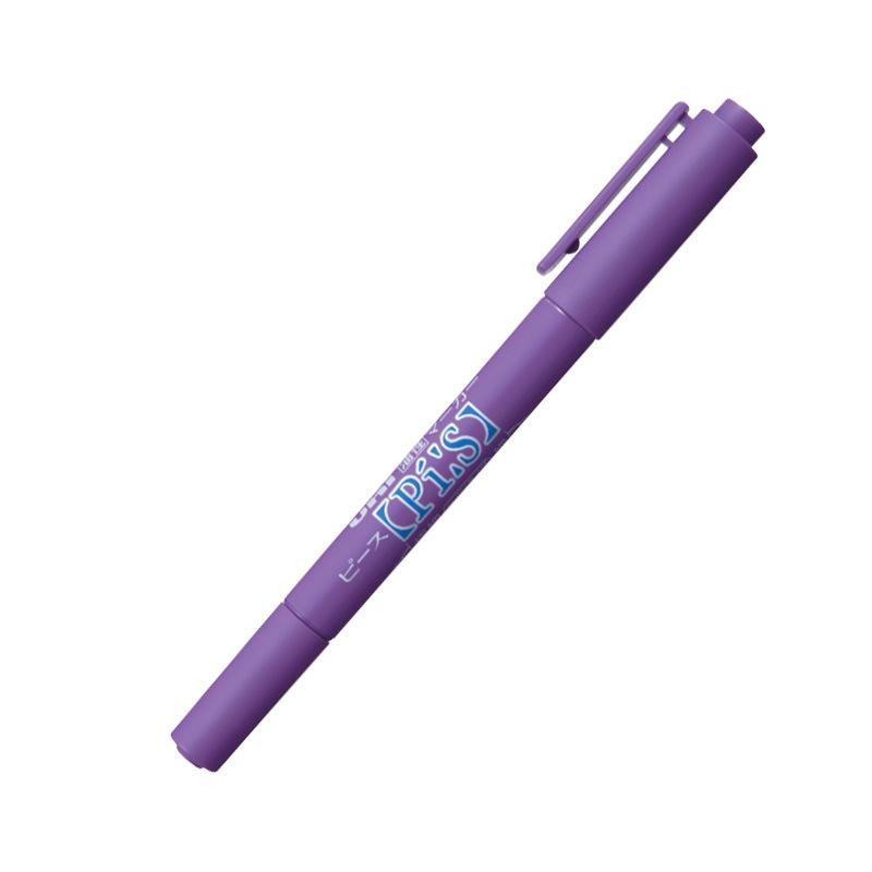 Mitsubishi Uni Oil-Based Double-Ended Quick-Dry Waterproof Marking Pen for Metal & Ceramic, 0.4-0.9mm фиолетовый