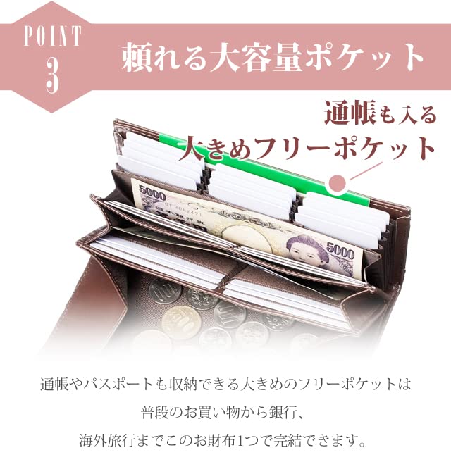 Linle Women's Bifold Long Wallet with Flap, Garcon Brand, Large Capacity, Easy to Use, Holds a Lot