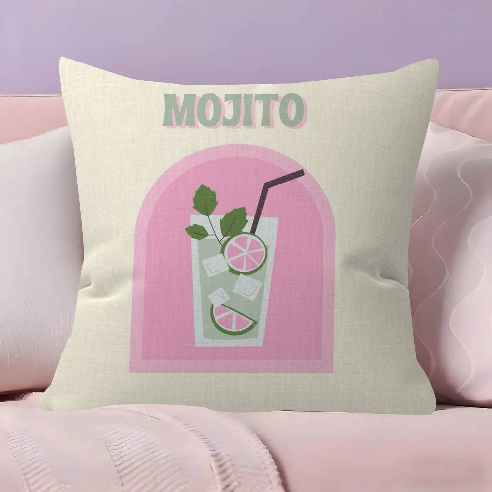Hot MMmargarita Cocktail Arted  Pillow Cover Sofa Cushion Cover Home Room Decoration Children Gift
