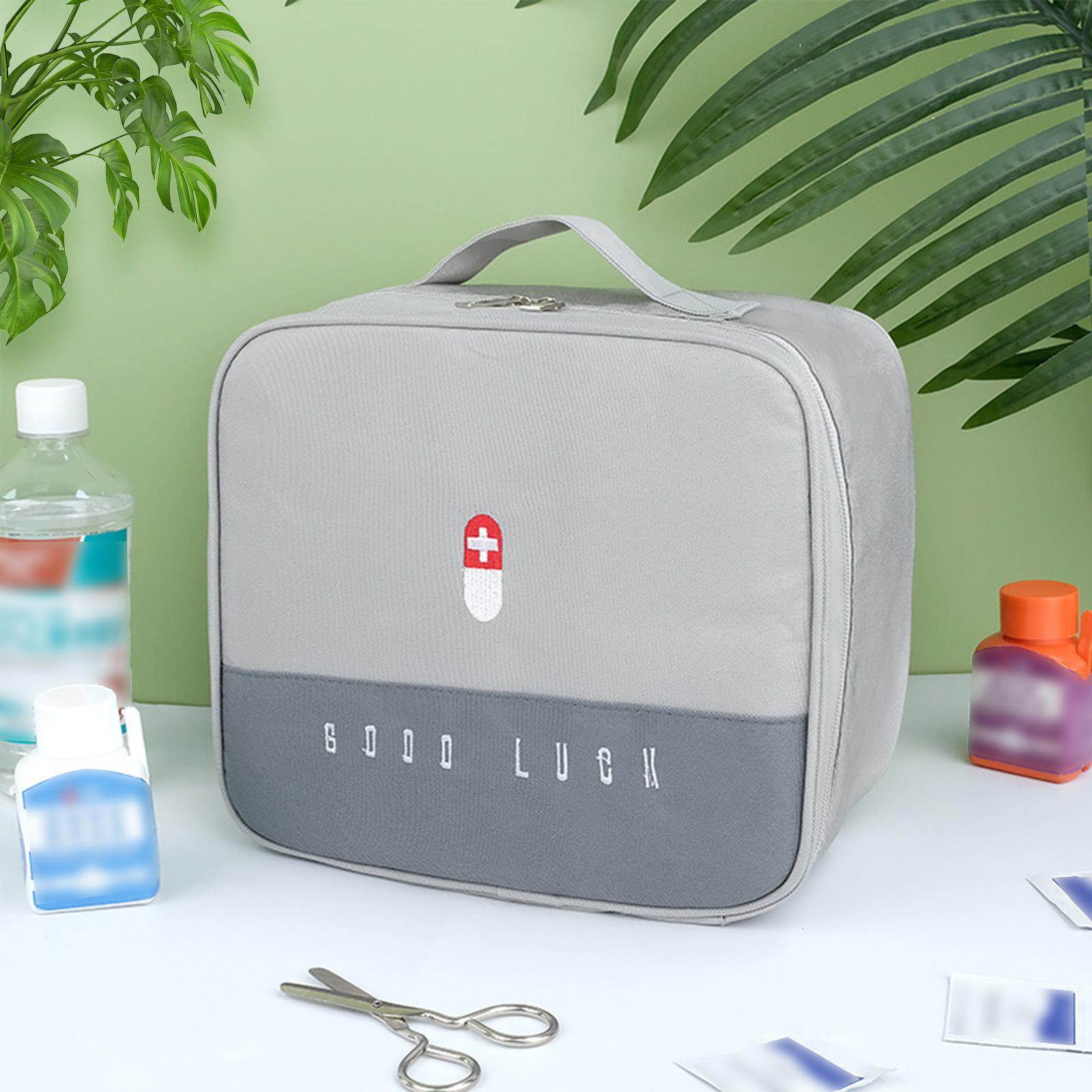 

Большая дорожная сумка для хранения, переносной ящик для хранения мелких предметов, сумка для хранения лекарств, одна молния может использоваться для хранения мелких предметов. L серый