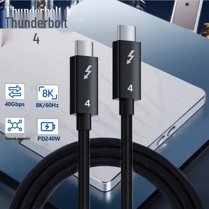 

240W Thunderbolt 4 Dual-Ended Type-C Cable: Multi-functional, Fast Charging, High-Speed Data Transmission 0.3M