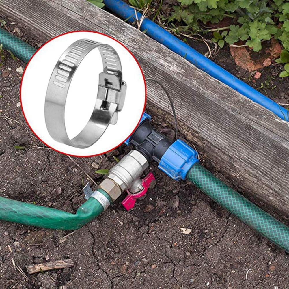 Stainless Steel Hose Clamp,   Pipe Clamp with Gr Mechanism, Reusable Hose for 20-35mm Diameter Hoses