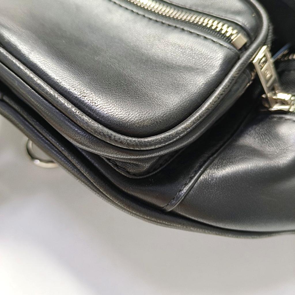 [Gebraucht] Schwarze Leder Bauchtasche Mittel - Sehr Gut #1N84LN0