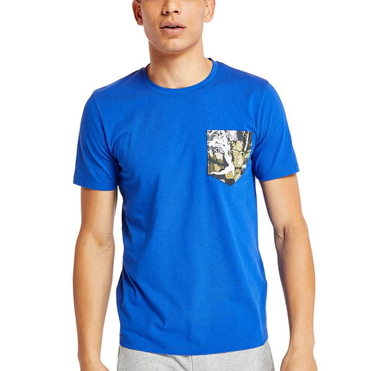 Timberland T-Shirts Men's Blue Crew Neck Moderate Straight Fit A1Z1U-454