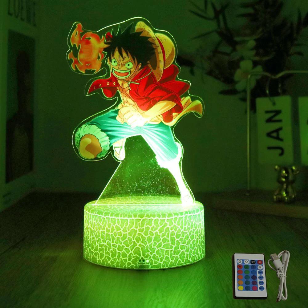 Actionfigur One Piece Luffy Zoro Anime Figuren 3D Lampe PVC Action Sammlermodell Spielzeug LED Nachtlicht Kinder Weihnachtsgeschenk