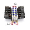2 - 5 Row Pneumatic 5 Way Double Solenoid Valve Block 4V220-08 Plate With Fitting Manifold 12V DC 24V AC 110V 220V 5/2 24VDC