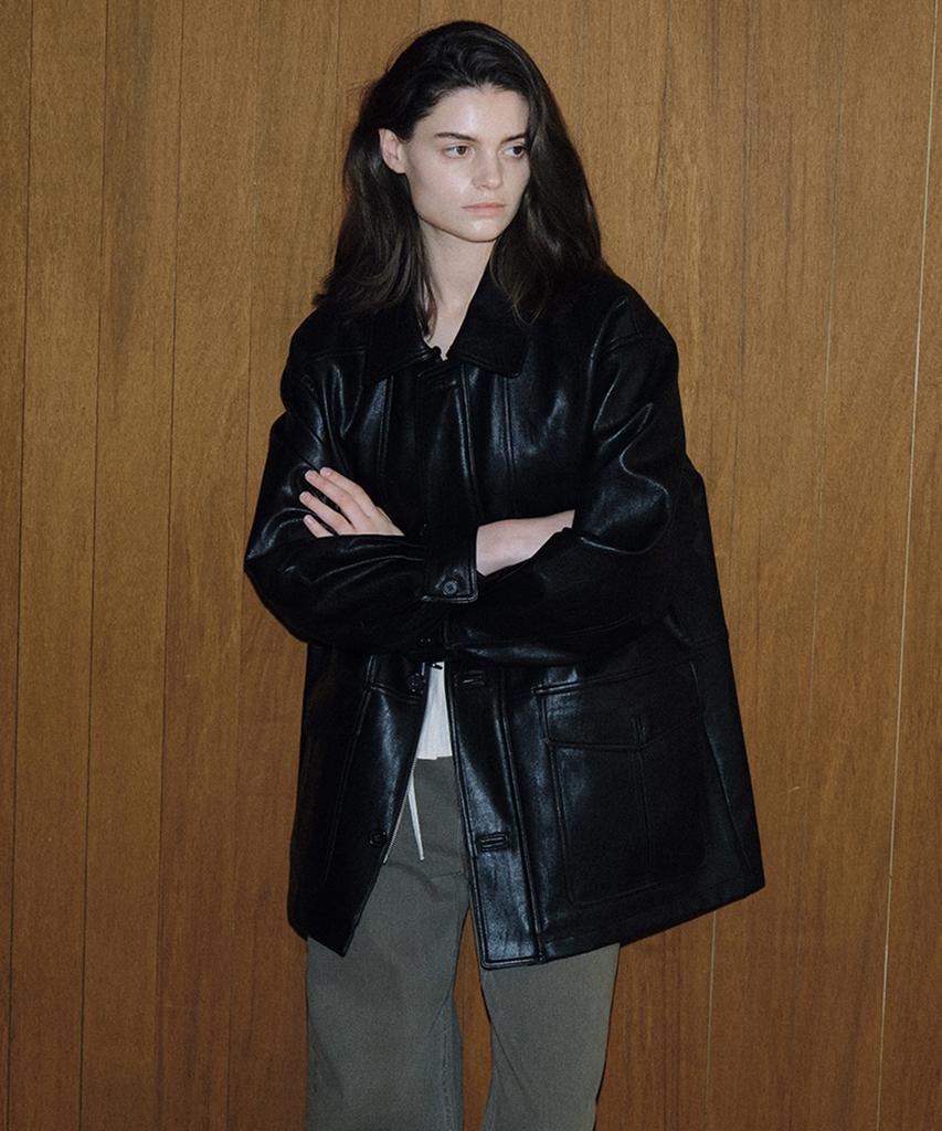 108POUND Quilted Liner Leather Jacket_Black