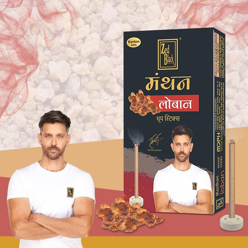 Zed Black Manthan Dhoop Sticks Pack of 24 (6 X 4) Bamboo Less Incense Sticks In 6 Fragrances for Meditation Sticks (240 Units)