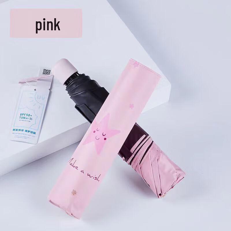 Paradise Umbrella Compact 7-Rib Black-Coated Sun & Rain Umbrella