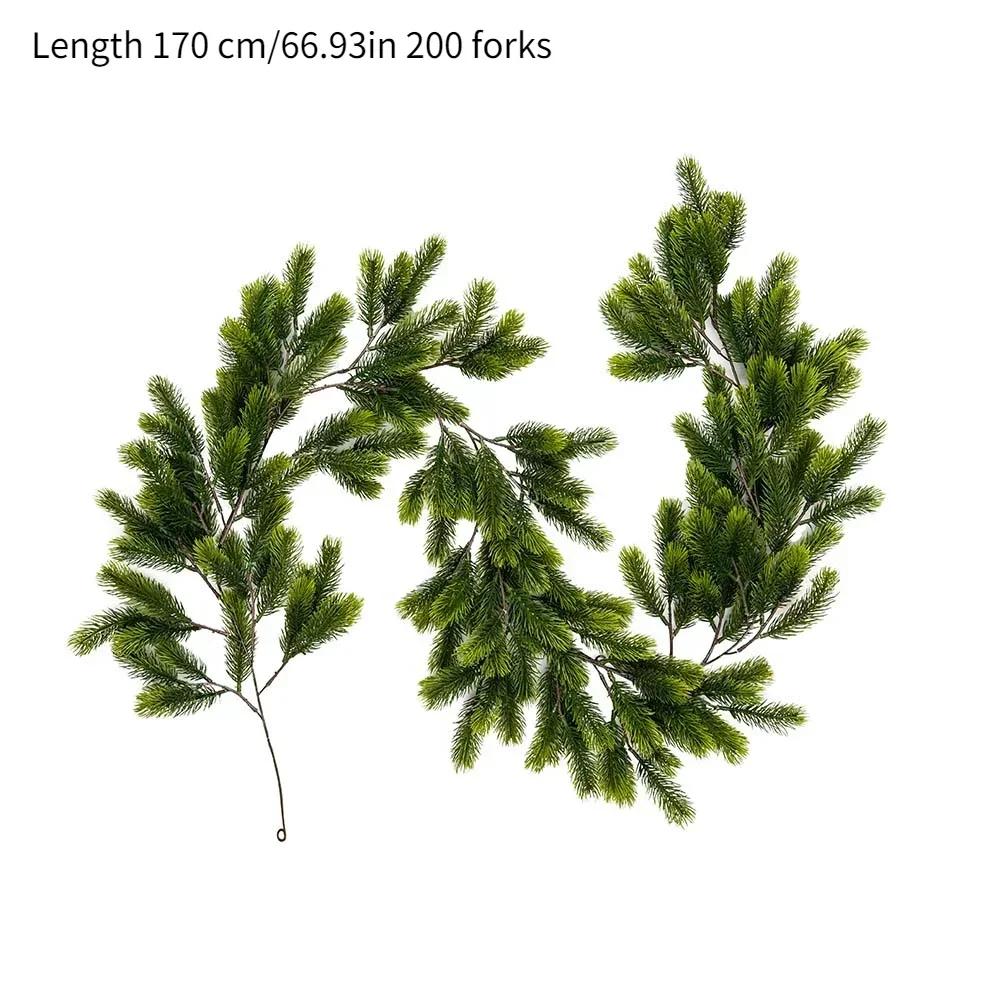 1pcs Artificial Christmas Garland Pine Cypress white and green Garland Seasonal Plants for Holiday Xmas Outdoor Winter Decor