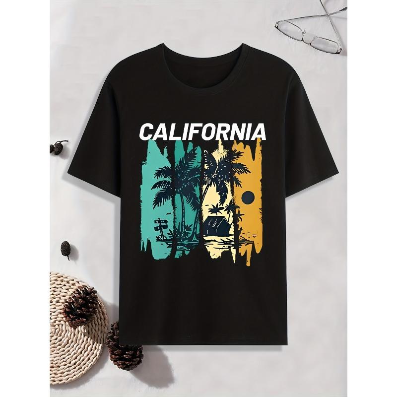 Europäische Größen Herrenmode Lässig Bedruckt Kurzarm