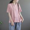 Casual Literary Versatile Crew Neck Short-sleeved T-shirt Women's Summer New Loose Fashion Outerwear Top T-shirt Women