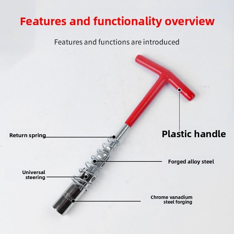 Universal Joint 14/16/21mm 360 Degree Rotation Car Spark Plug Removal Socket Wrench Tool T-type Spark Plug Sleeve Disassembly