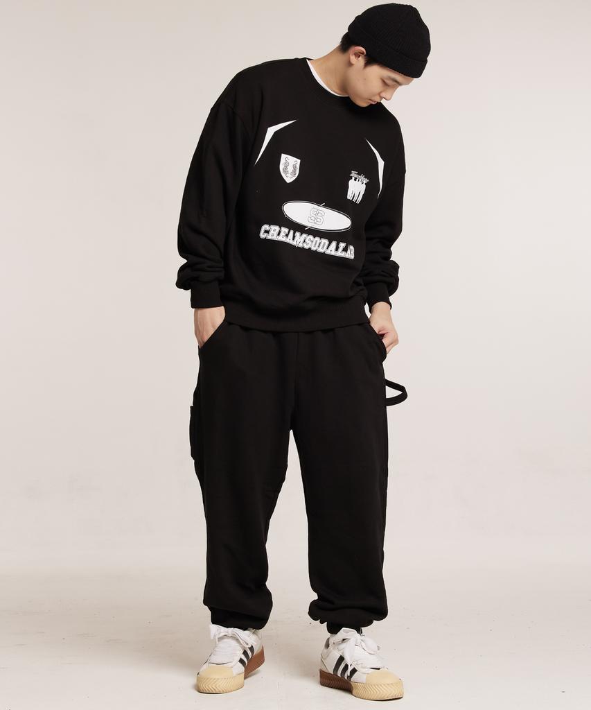 CREAM SODA LAB Crsdel Teamplay Sweatshirt Black White