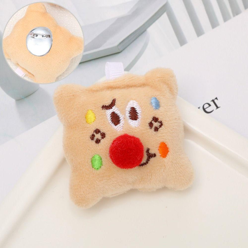 Chocolate Biscuit Keychain/Brooch Cartoon Biscuit Doll Toy Pendant Fashion Bag Keyring