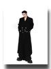 2025 Autumn Men's Plus Size Loose Wool Trench Coat with British Metal Detailing - Trendy Hong Kong Style 