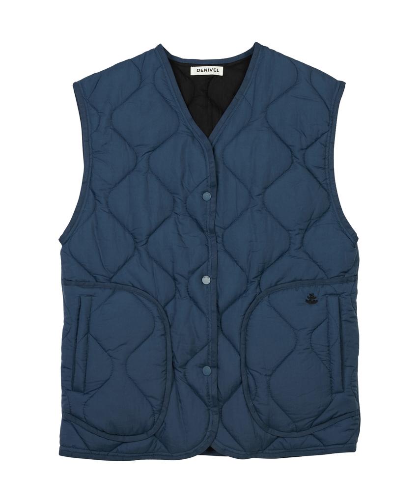 Denivel Reversible Quilted Vest (Black)
