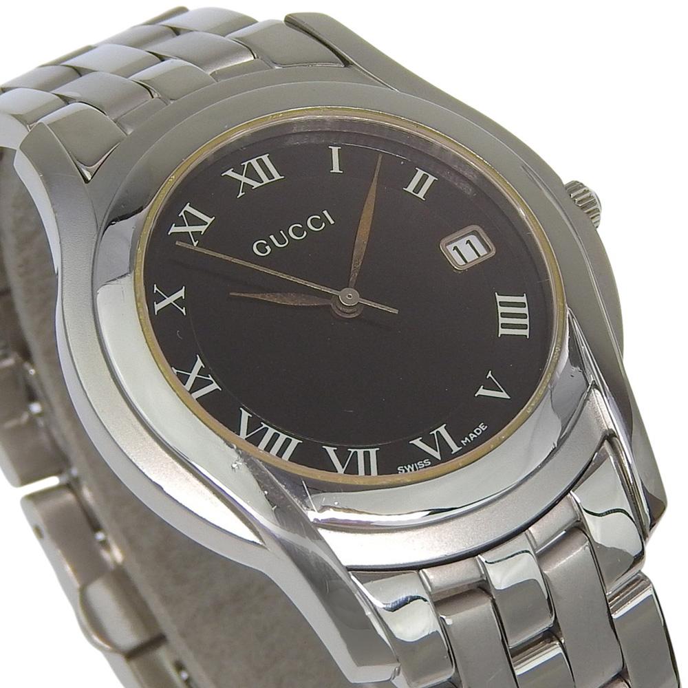 GUCCI G class Watches 5500M blackDial Stainless Steel Quartz Analog display mens Used