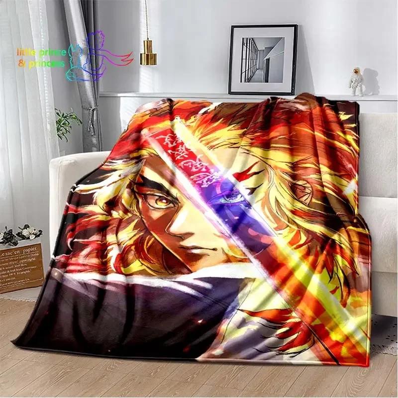 Rengoku Kyoujurou Demon Slayer Character Anime Blanket Lightweight Comfortable Soft Breathable Ultra Warm Blanket Bedding Travel
