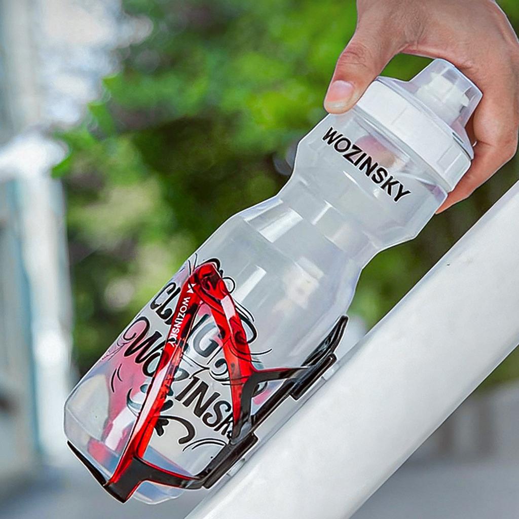 Koszyk uchwyt rowerowy na bidon - czarno-czerwony