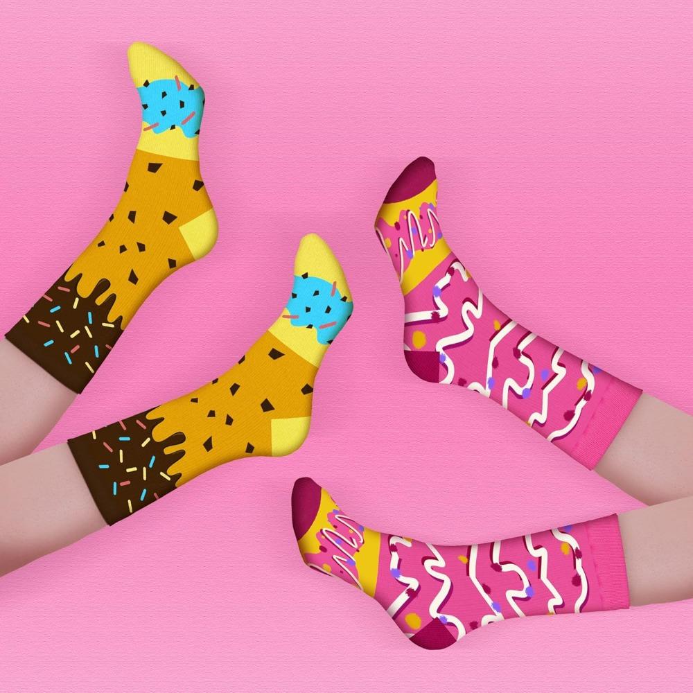 Funny Donut Macaron Socks Box for Women Girls Teens Fun Novelty Cute Funky Cotton Socks Birthday Christmas Multipack Gifts