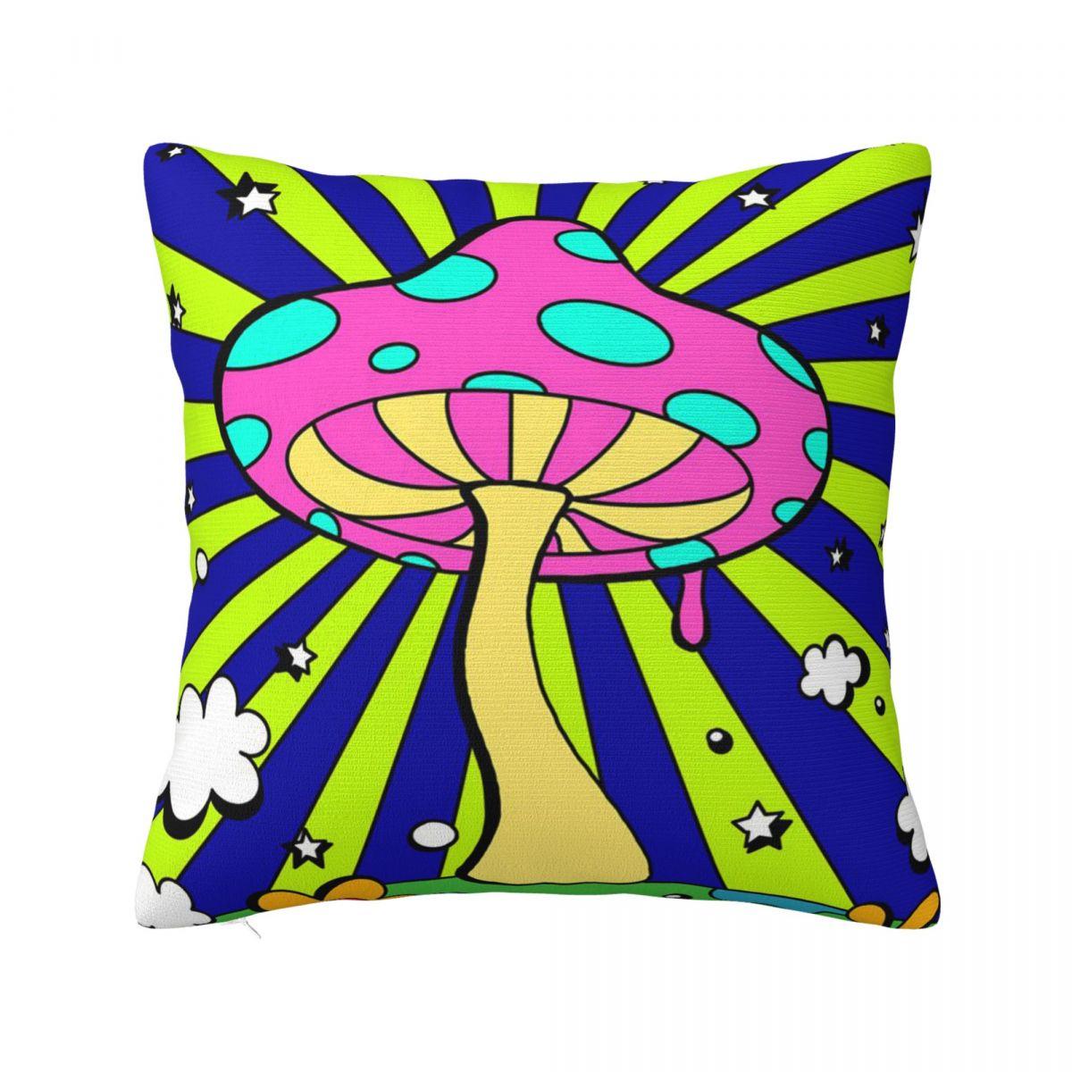 

Mushroom Art Square Pillowcase Cushion Cover Pillow Case Throw Pillow Cover for Home Sofa Living Room 12x12Inch