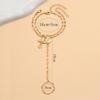 2Pcs/Set Cross Pendant Finger Bracelets For Women Vintage Gold Color Portrait Connecting Hand Harness Bangle Jewelry Accessories