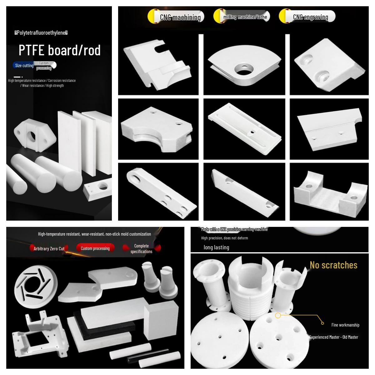 Food-Grade PTFE Teflon Sheet & Rod for Precision CNC Machining