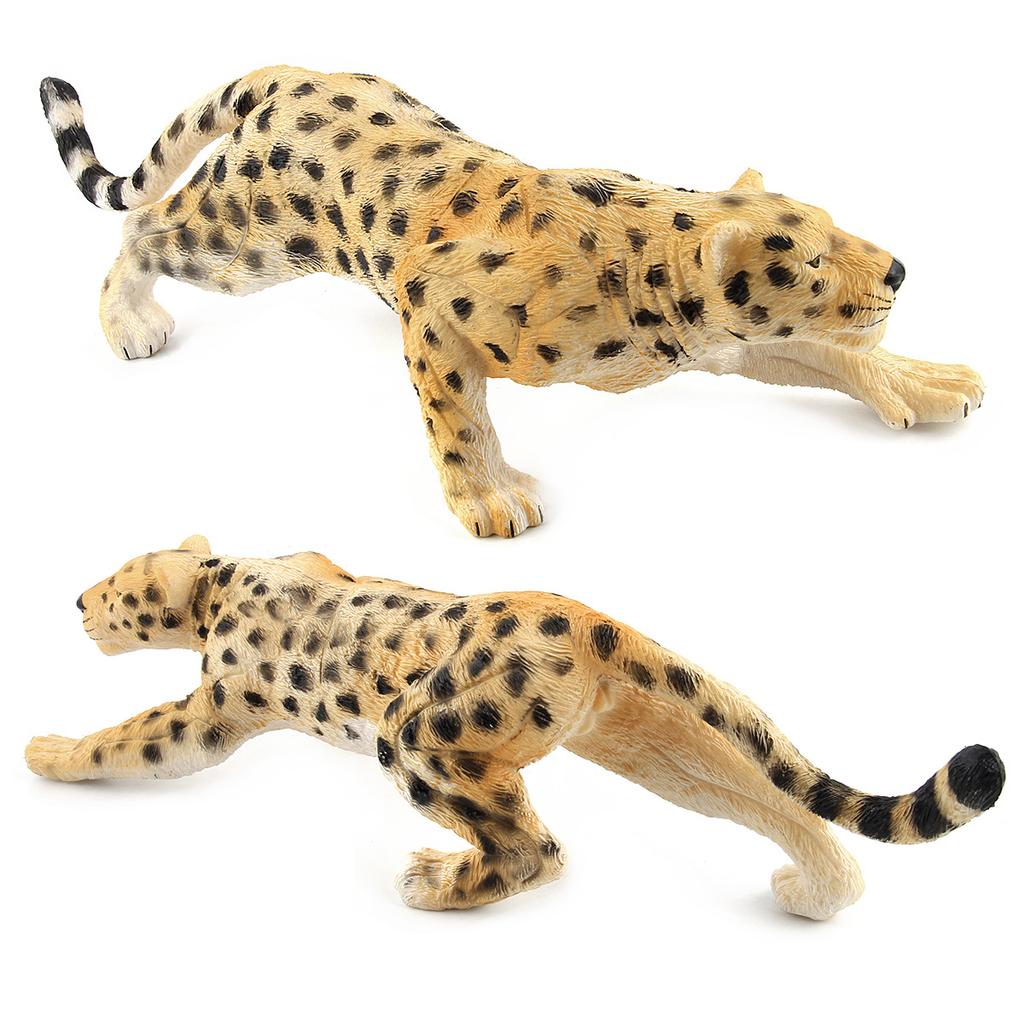 English Animal World Wild Mammal Cognition Plastic Hollow Leopard Figure Model Toy Ornament