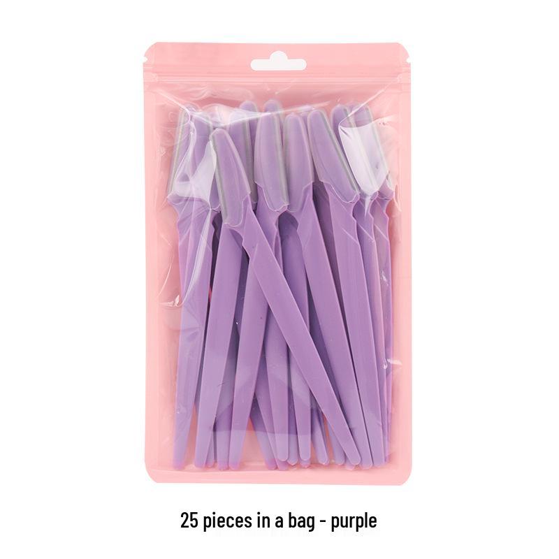 New Stainless Steel Eyebrow Razor: Straight Handle Trimmer for Precise Hair Removal.