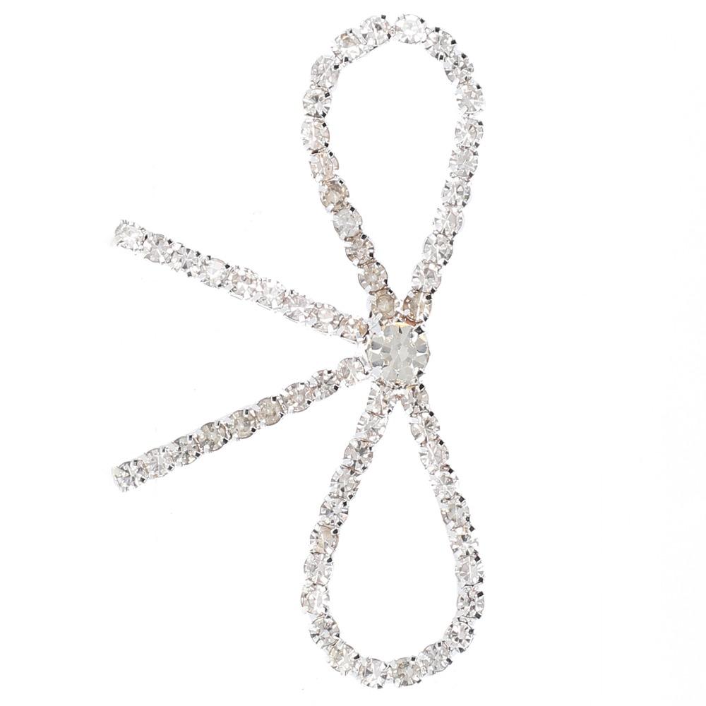 10 Stück Funkelnder Strass-Schleifen-Broschen-Pin Vintage Schleifenknoten Krallenketten-Pin Strass-Brosche Für Damen