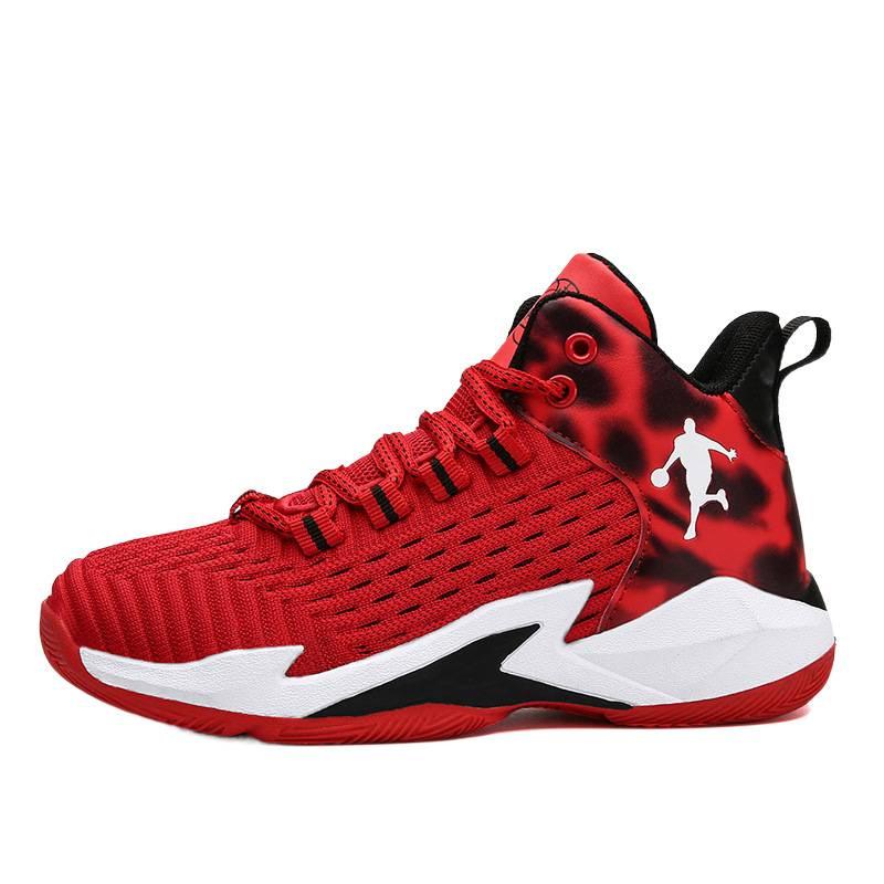 Children's basketball shoes sgs sports boys shoes fly-woven spring and summer mesh student trend middle and older children's casual shoes