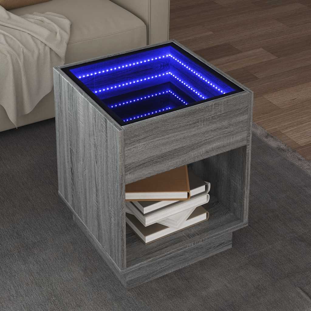 Infinity LED Coffee Table in Grey Sonoma 40x40x50 cm