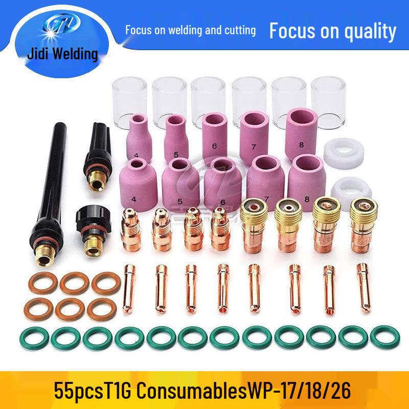 

55-Piece TIG Torch Accessory Kit with High-Temp Glass Cup for WP17/18/26