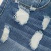 Jeans Rasgados con Calavera de Moda para Mujer - Estilo Europeo y Americano, Pierna Recta, Dobladillo Enrollado, Pantalones de Talla Grande