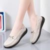 Hollow metal buckle round head one pedal shallow mouth fashionable women's style flat bottom casual shoes